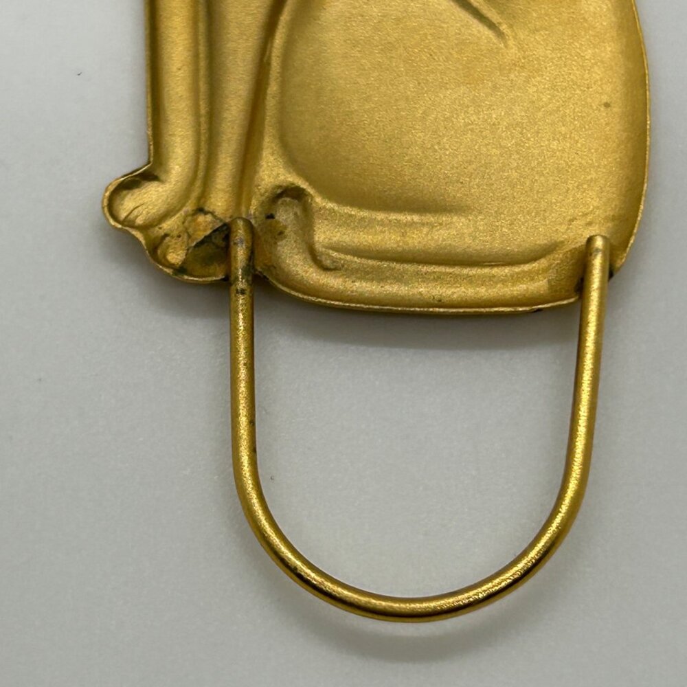 Vintage Gold Tone Cat Eyeglass Holder Brooch Pin Spectacle Hanger Reader Hanger - Picture 7 of 13